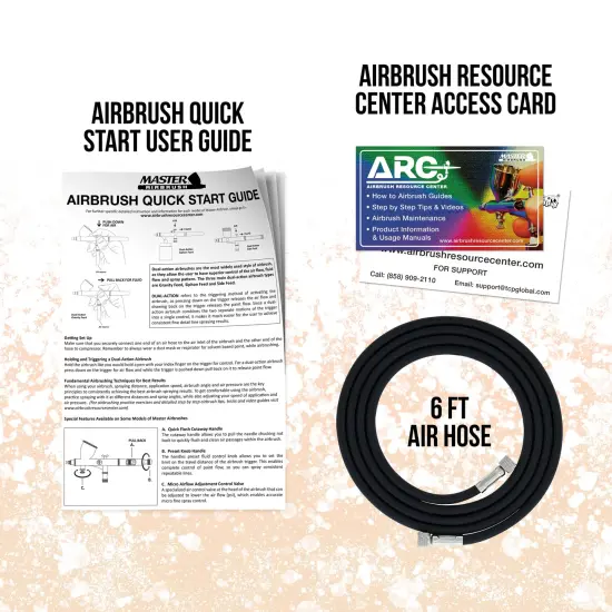 HI-FLOW All-Purpose Precision Dual-Action Siphon Feed Airbrush with High Performance Airbrush Air Compressor with Air Storage Tank {6}