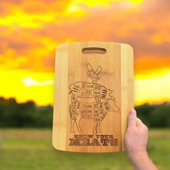 Know Your Meats Cutting Board 14''x9.5''x.5'' Bamboo {5}