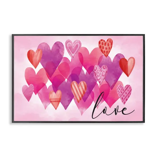 Stupell Industries Love with Layered Hearts Framed Giclee Wall Art Design by Nicole DeCamp {1}