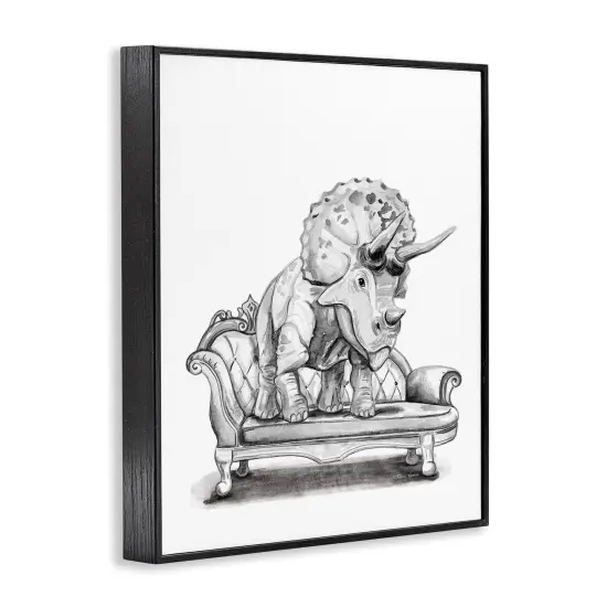 Stupell Industries Triceratops Lounging on Couch Framed Giclee By Rachel Nieman {3}