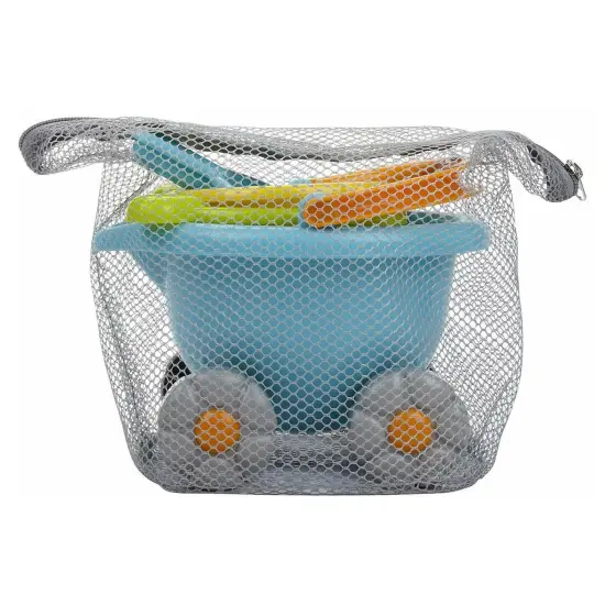HABA Sand Bucket Scooter - 4 Piece Nesting Beach Toy Set, Toddler Beach Essentials with Sand Bucket, Sieve, Shovel, & Pail on Wheels for Toddlers 1-3 Multicolor {5}