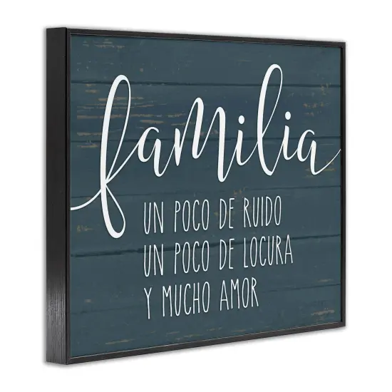Stupell Industries Familia Y Mucho Amor Framed Giclee Art Black Framed {3}