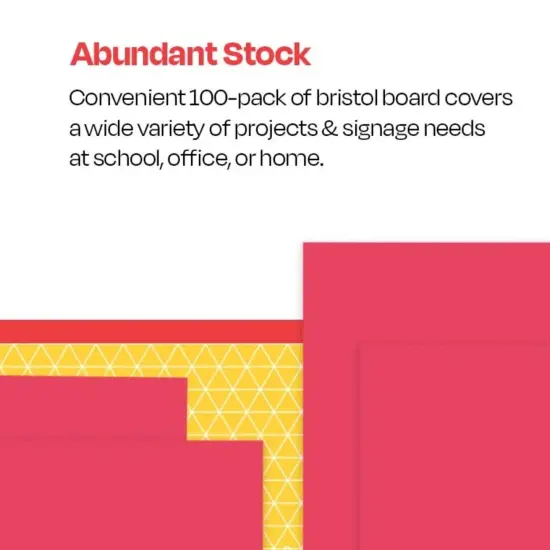School Smart Folding Bristol Board, 9 x 12 Inches, Red, Pack of 100 {6}