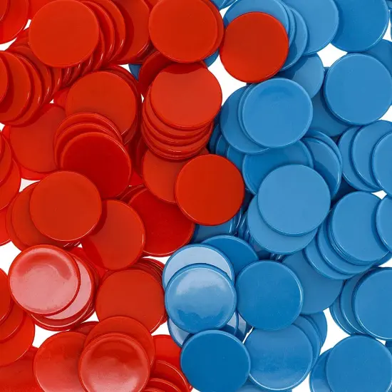 Plastic Counting Chips for Math, Bingo, Poker (2 Colors, 1 In, 250 Pieces) {1}