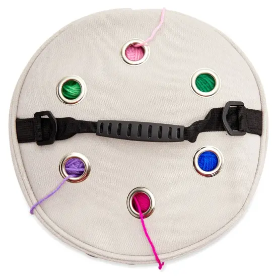 Grey Yarn Bag with Dividers for Portable Knitting Kit, Crochet Bag for Accessories and Supplies Storage (11.8 x 9.8 In) White {7}