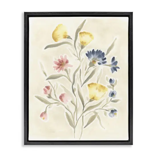 Stupell Industries Subtle Cottage Posies Floating Frame By June Erica Vess {1}