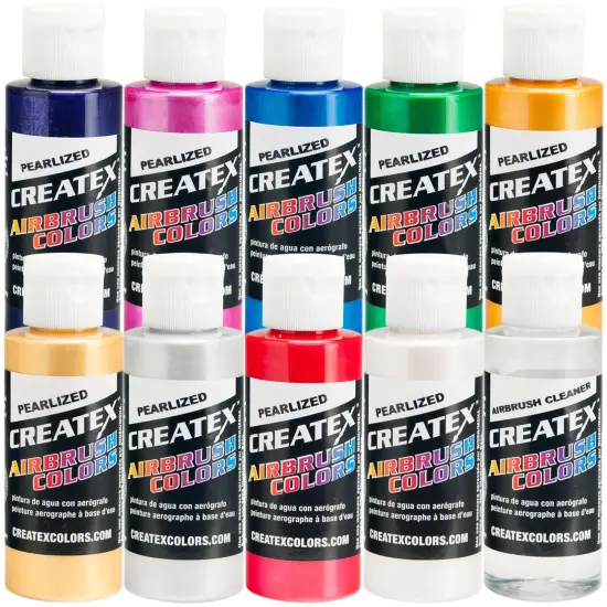 10 Color Pearlized Airbrush Paint Set, 2 oz. Bottles {1}