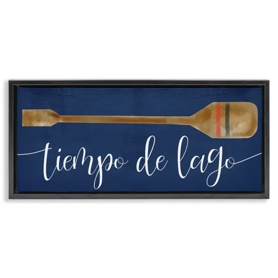 Stupell Industries Tiempo De Lago N&aacute;utica Framed Floater Canvas Wall Art Brown Floater Frame {7}