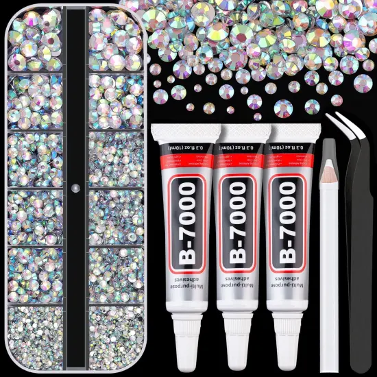 Resin Rhinestones for Crafting with B7000 Jewelry Glue Flatback Crystals(AB) {1}