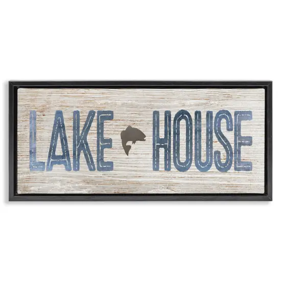 Stupell Industries Lake House with Fish Motif Floating Frame By Susan Arnot {1}