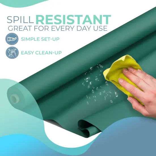 Exquisite Plastic Table Cover Roll &ndash; 40" x 100' Disposable Tablecloth Roll &ndash; Premium Thick 0.5 MIL Plastic Banquet Roll &ndash; Party Table Cover Roll for Events & Catering Green {5}