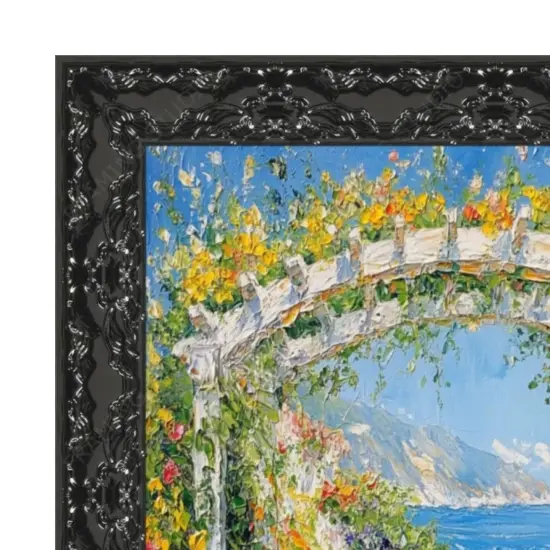 Piano Black Glossy Ornate Picture Frame 28x28 frame {3}