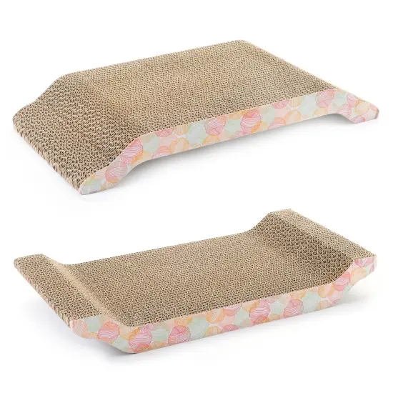 3-Pack Cat Scratcher Bed for Furniture Protection, Training, Indoor Kittens, Reversible Corrugated Cardboard, Modern Sofa Scratching Pad with 3 Catnip Bags (16.75*8*2.4 inches) {5}