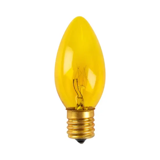 Northlight C9 Transparent Incandescent Christmas Replacement Bulbs - Yellow - Pack of 25 {6}