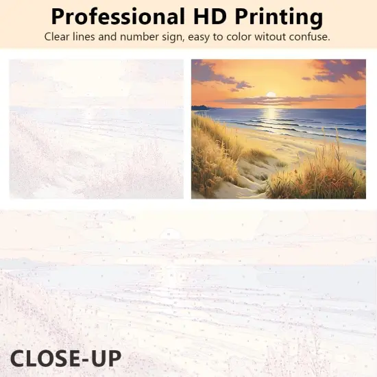 Beach Scenery Paint by Numbers on Canvas Arts Craft(Frameless) 16x20 Inch {4}