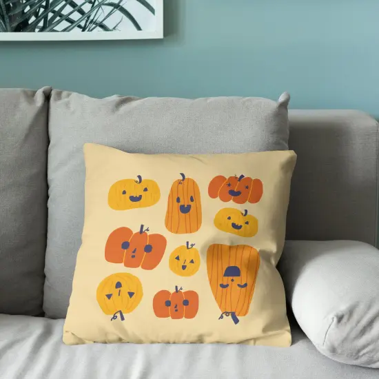 Halloween 18 Inch Throw Pillow Funky Pumpkin {4}