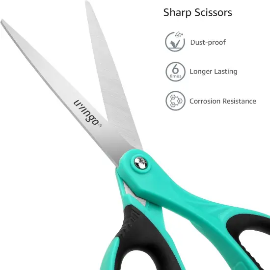 8.5" Scissors All Purpose, 3 Pack Ultra Sharp Blade Shears, Professional Ergonomic Comfort Grip Scissors for Office School Home Supplies Fabric Sewing DIY Cutting General Use {4}