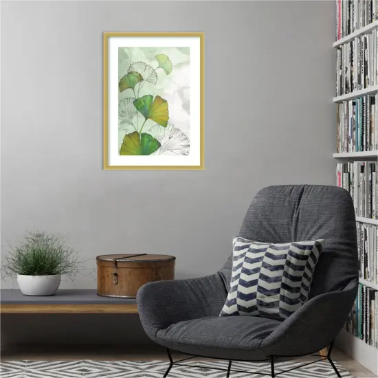 Ginkgo II by Eva Watts Wood Framed Wall Art Print {5}