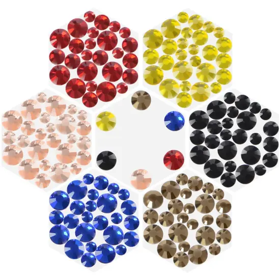 4500pcs+ Flatback Glass Hotfix Iron On Rhinestones Crystal for DIY Making with 1 Tweezer & 1 Picking Pen for Shoe, Cloth, Face Art, Bag, Manicure(3-Sizes,6-Colors, Multi-Color Series#1) {5}