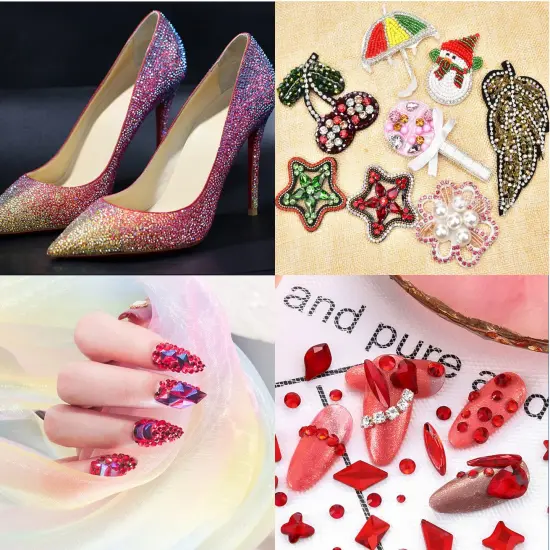 4500pcs+ Flatback Glass Hotfix Iron On Rhinestones Crystal for DIY Making with 1 Tweezer & 1 Picking Pen for Shoes, Clothes, Face Art, Bags, Manicure (3-Sizes,6-colors, Red Color Series) {2}