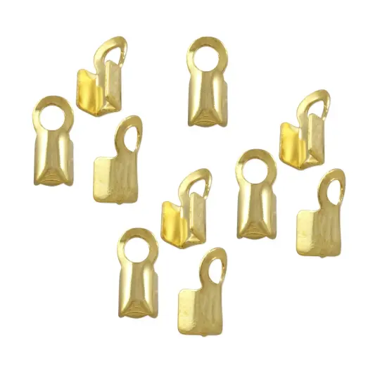 JewelrySupply Connector - Fold Over 4x9mm Gold Plated (10-Pcs) {1}