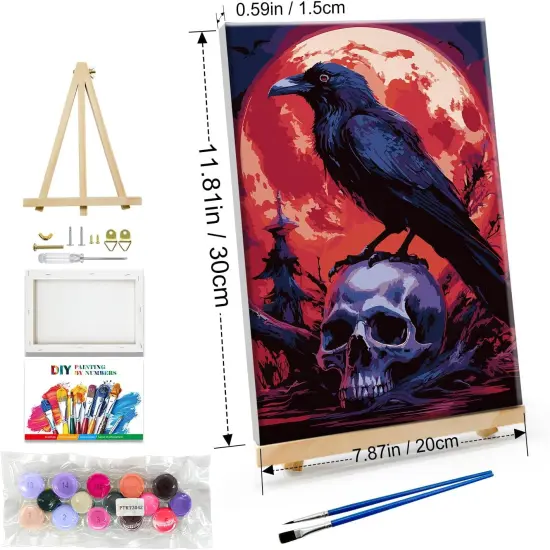 Halloween Paint by Numbers Kit - 8x12 Inch (Skull 42) {3}