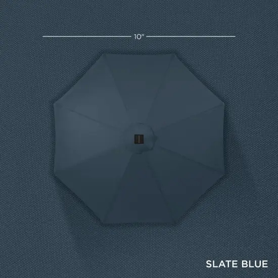 Best Choice Products 10ft Solar LED Lighted Patio Umbrella w/ Tilt Adjustment, UV-Resistant Fabric Slate Blue {4}