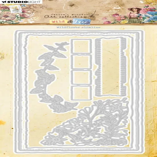Studio Light Jenine's Mindful Art Wild & Free Cutting Die-Nr. 828, Wildflower Slimline {2}