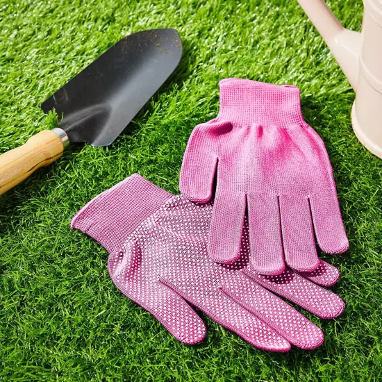 Juvale 6-Pairs Gardening Gloves for Women - Thorn Proof and Cut Resistant Outdoor Cotton Garden Work Gloves (3 Colors) {5}