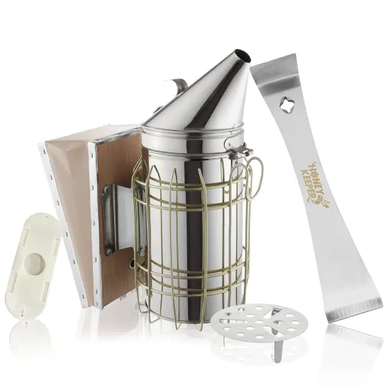 Honey Keeper Starter Beehive Kit (1 Deep Hive Body) with Essential Starter Supplies Tool Kit for Langstroth Beekeeping, Fully Assembled and Painted White {5}