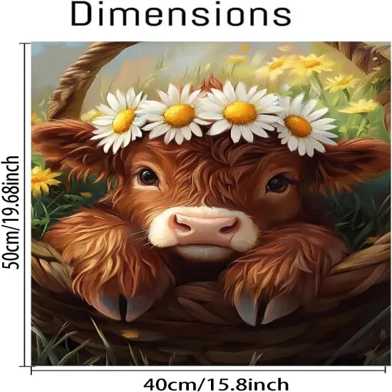 Highland Cow Paint by Numbers Kit for Adults, Flowers Adults' Paint-by-Number Kits, DIY Acrylic Watercolor Painting by Numbers Kits on Canvas Without Frame for Home Wall Decor 16X20 Inch {2}