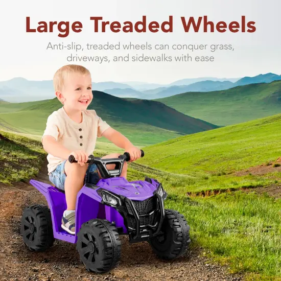 Best Choice Products 6V Kids Ride-On 4-Wheeler Quad ATV Car w/ 1.8mph Max Speed, Treaded Tires Purple {5}