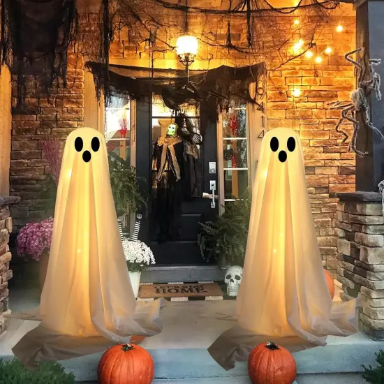 2 Packs Light Up Ghost-Lighted Spooky Ghost Decor {5}