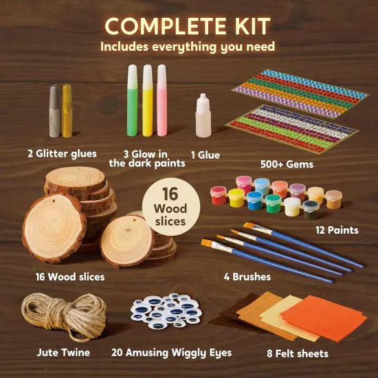 Wooden Painting Craft Kit-Glow in The Dark- Arts and Crafts {3}
