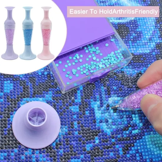 Diamond Art Pens Tools, Diamond Art Accessories Kits with 3 Pcs Diamond Art Painting Pen, 1 Diamond Art Trays and 6 Clay Glue Diamond Art Tools {2}