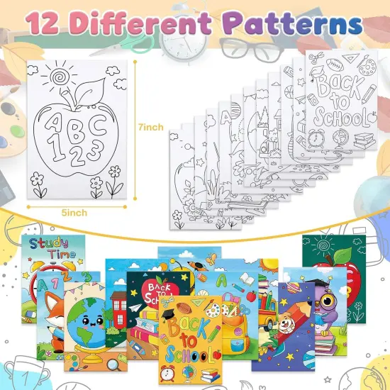 12 Packs Pre Drawn Canvas to Paint - 5" X 7" (School) {4}