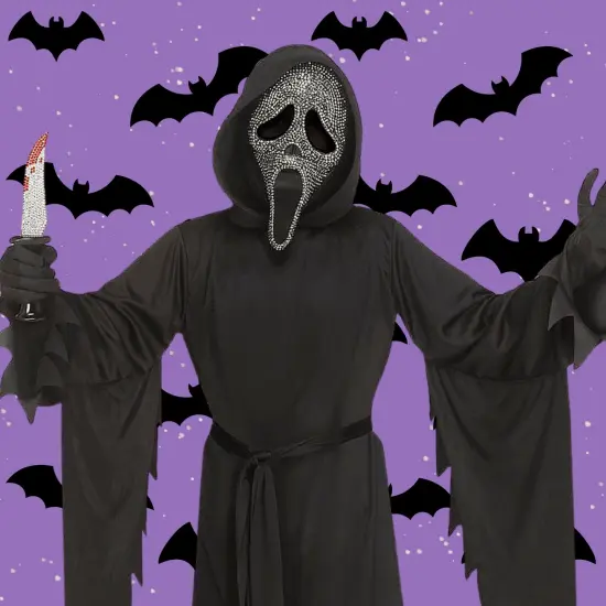 Kids Ghost Face Gun Powder Halloween Costume with Studded Mask {4}