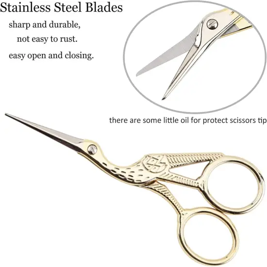 4.5Inch Embroidery Scissors Sharp Tip Stainless {2}