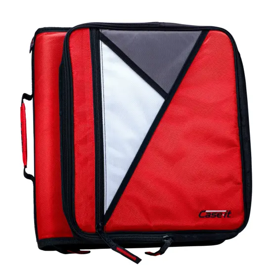 Case&middot;it Universal Laptop Zipper Binder, O-Ring, 2 Inches, Fire Engine Red {1}