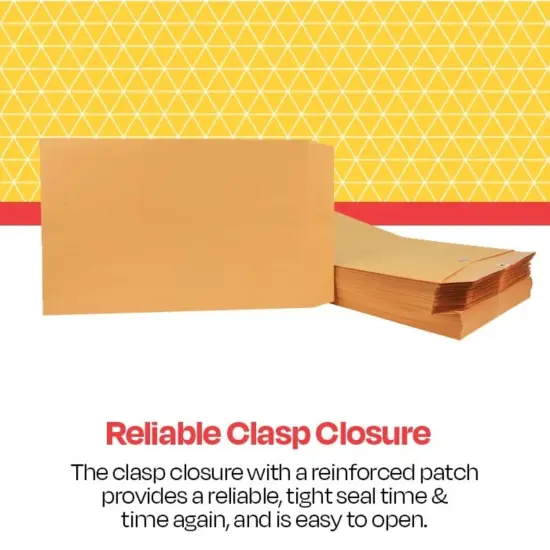 School Smart Kraft Envelope with Clasp, 10 x 15 Inches, Pack of 100 {3}