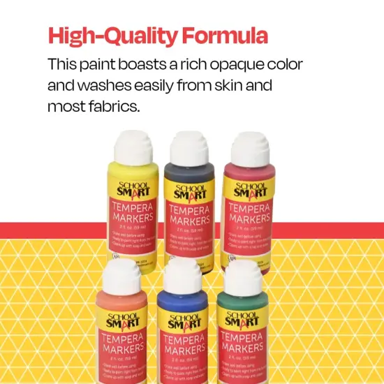 School Smart Tempera Paint Daubers, Poster Marker Set, Assorted Colors, Pack of 6 {7}