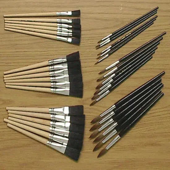 School Smart Intermediate Paint Brush Assortment, Set of 36 {3}