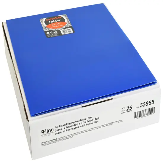 C-Line Poly 2-Pocket Portfolio Folder, Letter Size, Blue, Pack of 25 {1}