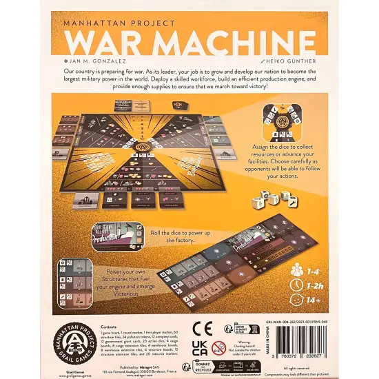 Matagot: Manhattan Project: War Machine - Strategy Board Game, Grow & Develop A Nation, Building & Resource Management, Age 12+, 1-4 Player, 30-60 Min {3}