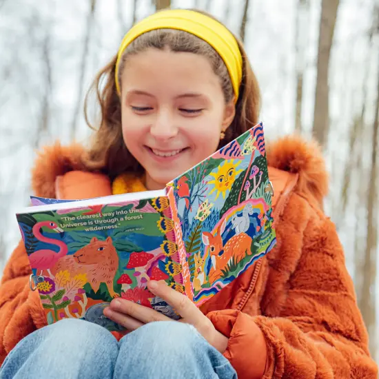 eeBoo: Fawn & Sun Journal - Lock & Keys, 176 Lined Pages, Sketch & Take Notes, 6.25 x 5.5", Animal Themed Diary, Foil-Stamped Hardcover, Kids & Teens {5}