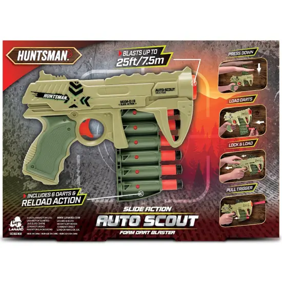 Lanard Huntsman: Combo Pack - Scout & Boomstick - Beige & Green - 2 Toy Blasters, Foam Darts, Double Barrel, Indoor-Outdoor, Shooter Bundle, Kids 6+ {5}