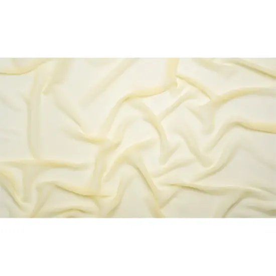 1 Yard Crinkled Silk Chiffon Lightweight Sheer Fabric Pale Yellow 43" Wide Premium Collection {4}