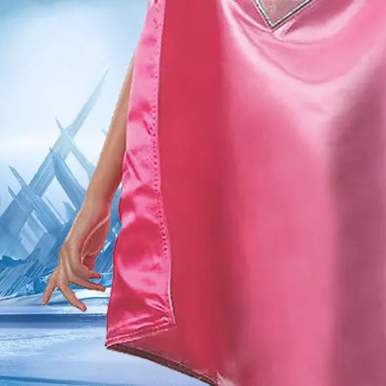 Pink Supergirl Cape Costume Accessory for Kids with White Logo Design {3}