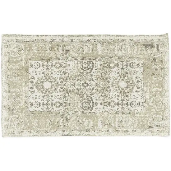 Vintage Jute Area Rug, Bohemian Style Home D&eacute;cor (Grey, 3 x 5 Feet) White {1}