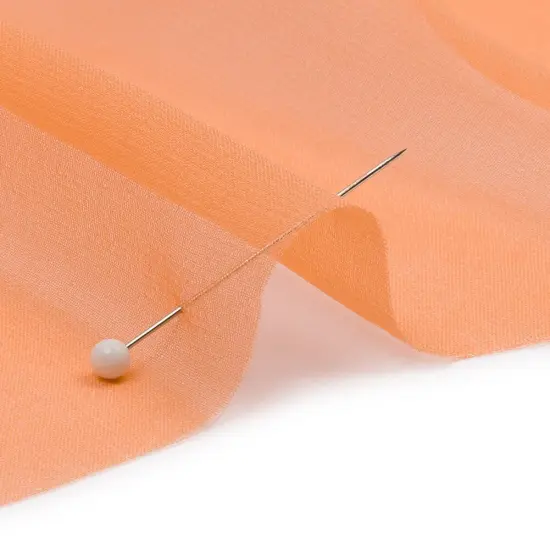 1 Yard 100% Silk Chiffon Fabric 44" Wide Peach Fuzz for Evening Wear & Tunics {2}